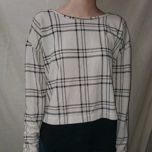 Bloomingdale's Aqua Chiffon tailed sweater